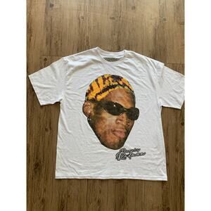 Dennis Rodman “Large Face” T-Shirt White Rodman Label (L Fits XL)